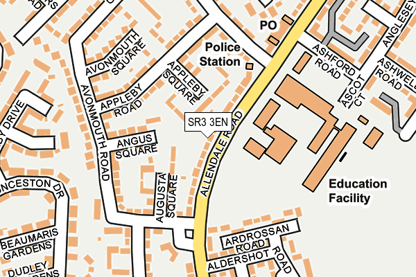 SR3 3EN map - OS OpenMap – Local (Ordnance Survey)