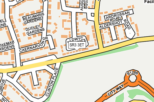 SR3 3ET map - OS OpenMap – Local (Ordnance Survey)