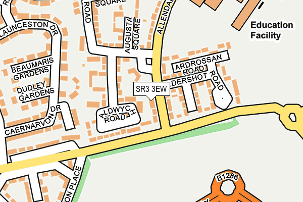 SR3 3EW map - OS OpenMap – Local (Ordnance Survey)
