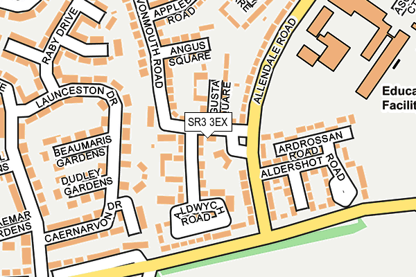 SR3 3EX map - OS OpenMap – Local (Ordnance Survey)