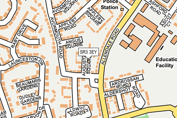 SR3 3EY map - OS OpenMap – Local (Ordnance Survey)