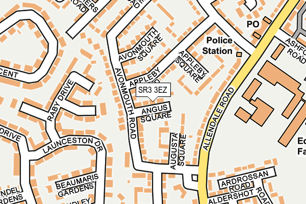 SR3 3EZ map - OS OpenMap – Local (Ordnance Survey)