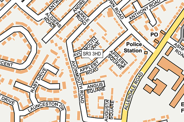 SR3 3HD map - OS OpenMap – Local (Ordnance Survey)