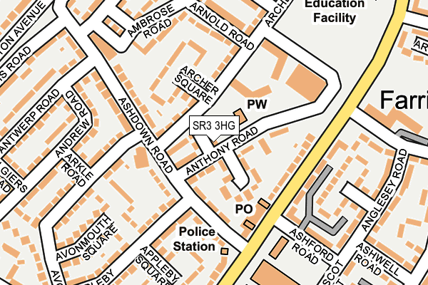 SR3 3HG map - OS OpenMap – Local (Ordnance Survey)