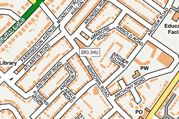 SR3 3HU map - OS OpenMap – Local (Ordnance Survey)