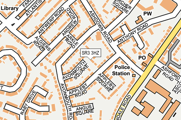 SR3 3HZ map - OS OpenMap – Local (Ordnance Survey)