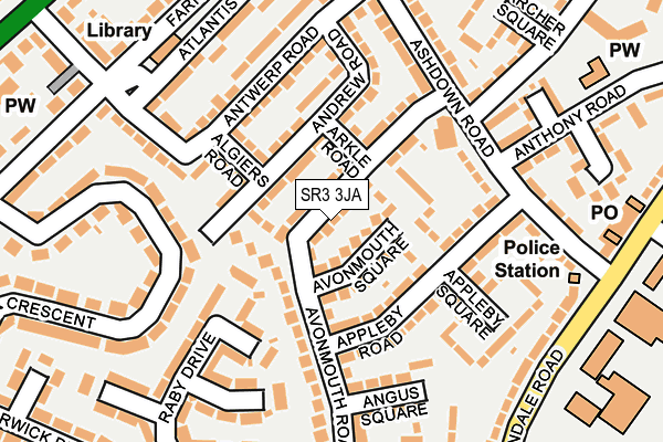SR3 3JA map - OS OpenMap – Local (Ordnance Survey)