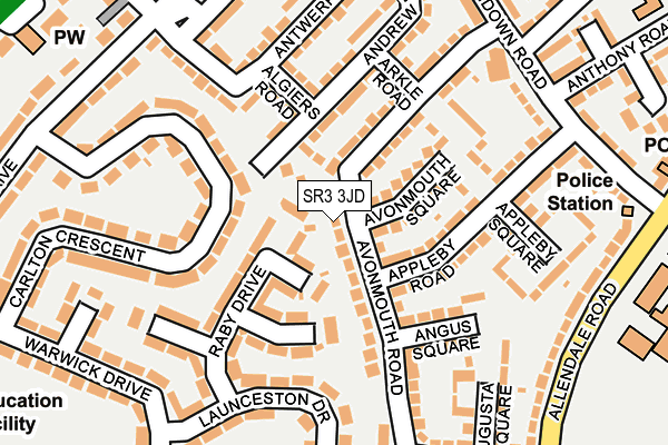 SR3 3JD map - OS OpenMap – Local (Ordnance Survey)
