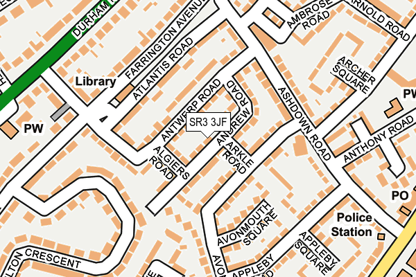SR3 3JF map - OS OpenMap – Local (Ordnance Survey)