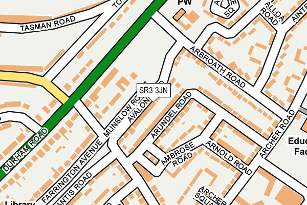 SR3 3JN map - OS OpenMap – Local (Ordnance Survey)