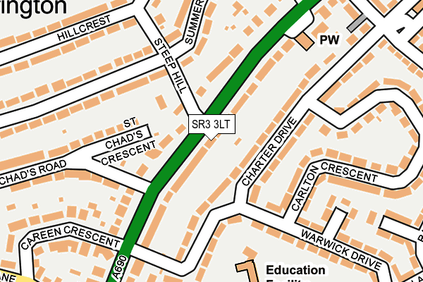 SR3 3LT map - OS OpenMap – Local (Ordnance Survey)