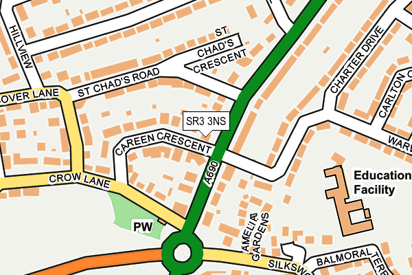 SR3 3NS map - OS OpenMap – Local (Ordnance Survey)
