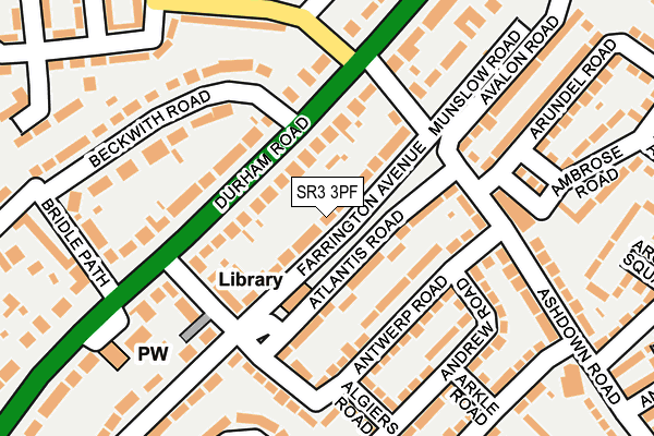 SR3 3PF map - OS OpenMap – Local (Ordnance Survey)