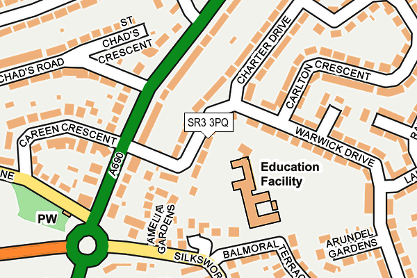 SR3 3PQ map - OS OpenMap – Local (Ordnance Survey)