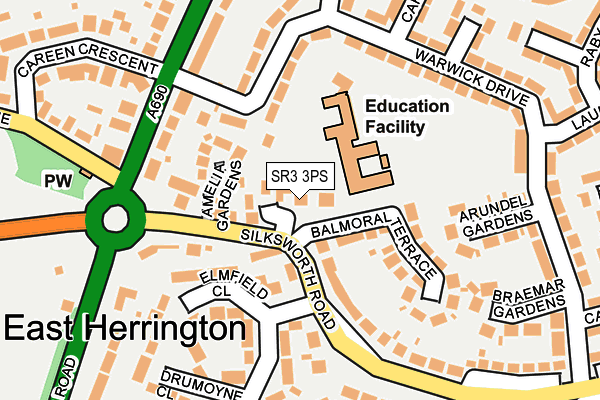 SR3 3PS map - OS OpenMap – Local (Ordnance Survey)