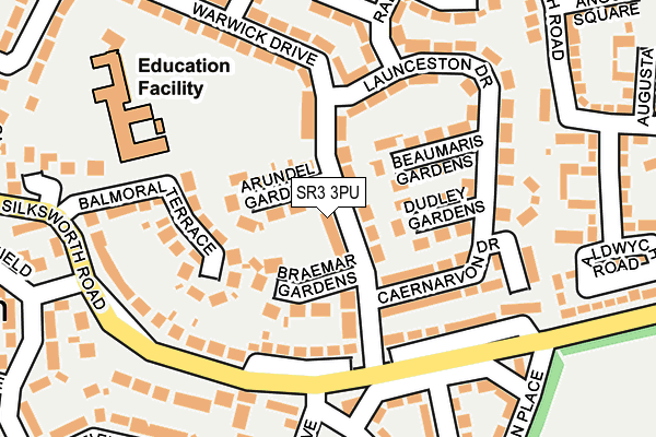 SR3 3PU map - OS OpenMap – Local (Ordnance Survey)