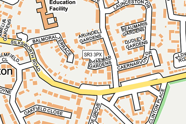 SR3 3PX map - OS OpenMap – Local (Ordnance Survey)