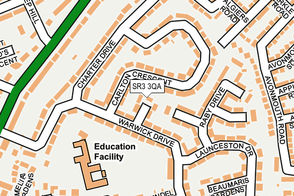 SR3 3QA map - OS OpenMap – Local (Ordnance Survey)