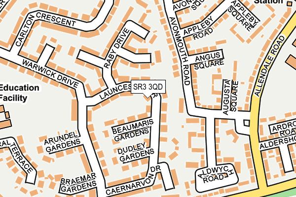 SR3 3QD map - OS OpenMap – Local (Ordnance Survey)