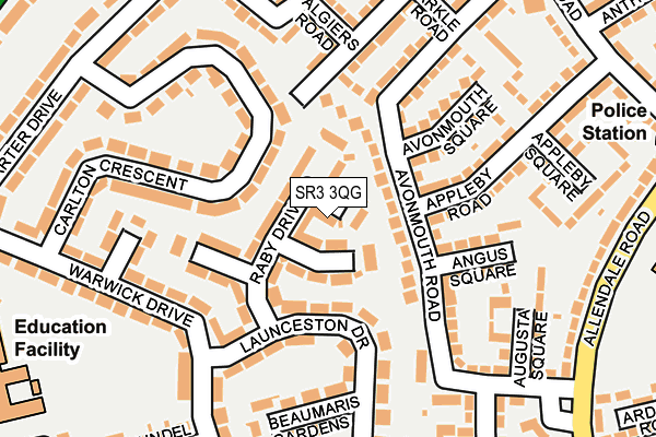 SR3 3QG map - OS OpenMap – Local (Ordnance Survey)