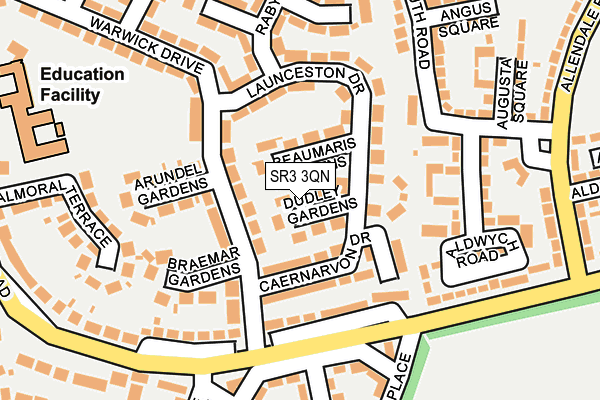 SR3 3QN map - OS OpenMap – Local (Ordnance Survey)