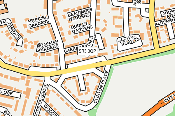SR3 3QP map - OS OpenMap – Local (Ordnance Survey)