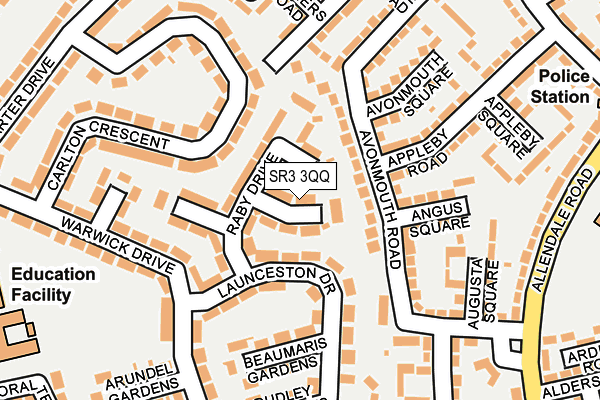 SR3 3QQ map - OS OpenMap – Local (Ordnance Survey)
