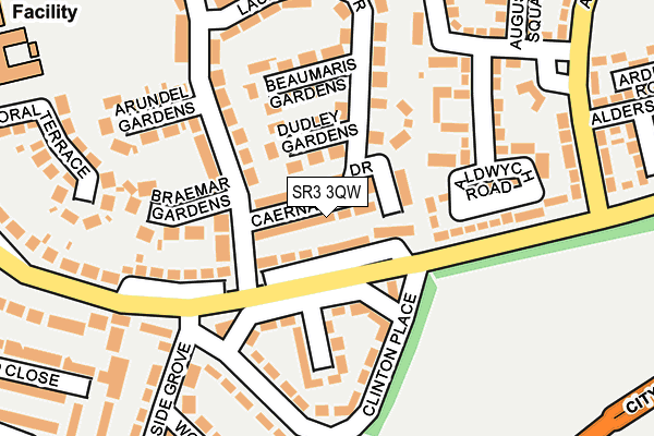 SR3 3QW map - OS OpenMap – Local (Ordnance Survey)