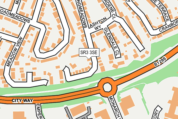 SR3 3SE map - OS OpenMap – Local (Ordnance Survey)