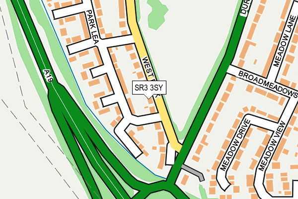 SR3 3SY map - OS OpenMap – Local (Ordnance Survey)