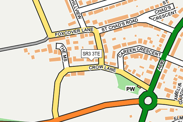 SR3 3TE map - OS OpenMap – Local (Ordnance Survey)