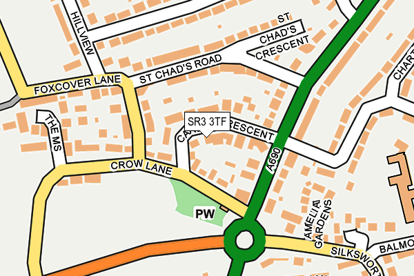 SR3 3TF map - OS OpenMap – Local (Ordnance Survey)