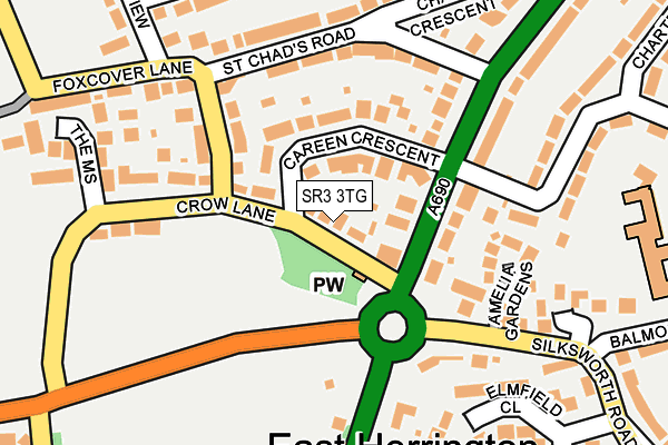 SR3 3TG map - OS OpenMap – Local (Ordnance Survey)