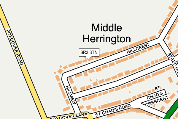 SR3 3TN map - OS OpenMap – Local (Ordnance Survey)