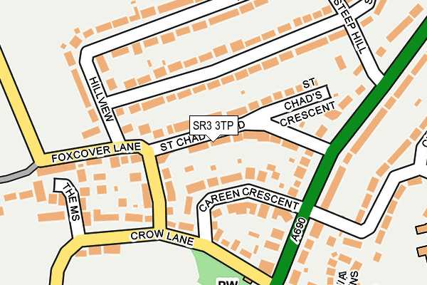 SR3 3TP map - OS OpenMap – Local (Ordnance Survey)