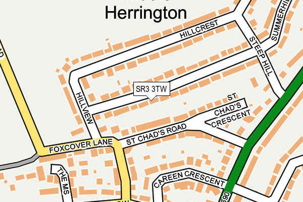 SR3 3TW map - OS OpenMap – Local (Ordnance Survey)