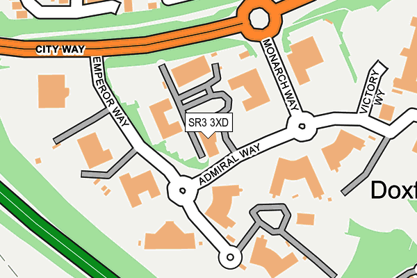 SR3 3XD map - OS OpenMap – Local (Ordnance Survey)