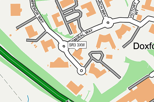 SR3 3XW map - OS OpenMap – Local (Ordnance Survey)