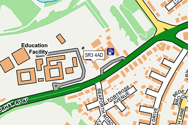 SR3 4AD map - OS OpenMap – Local (Ordnance Survey)