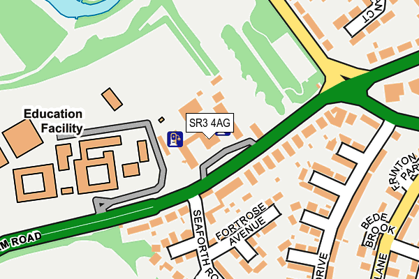 SR3 4AG map - OS OpenMap – Local (Ordnance Survey)