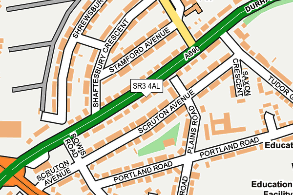 SR3 4AL map - OS OpenMap – Local (Ordnance Survey)