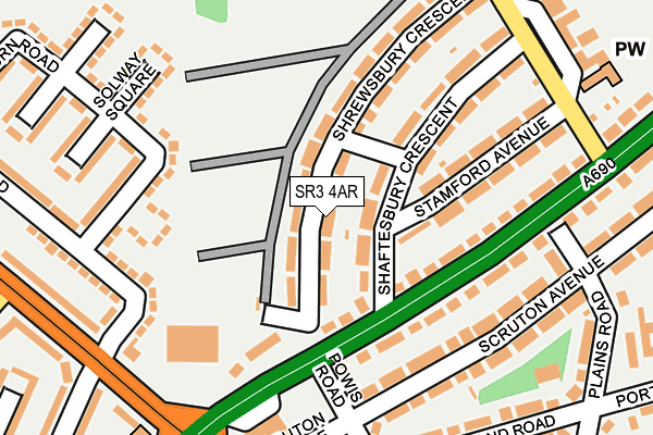 SR3 4AR map - OS OpenMap – Local (Ordnance Survey)