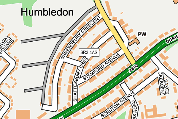 SR3 4AS map - OS OpenMap – Local (Ordnance Survey)