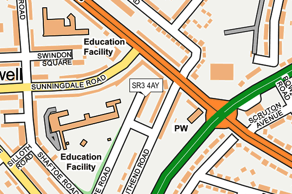 SR3 4AY map - OS OpenMap – Local (Ordnance Survey)