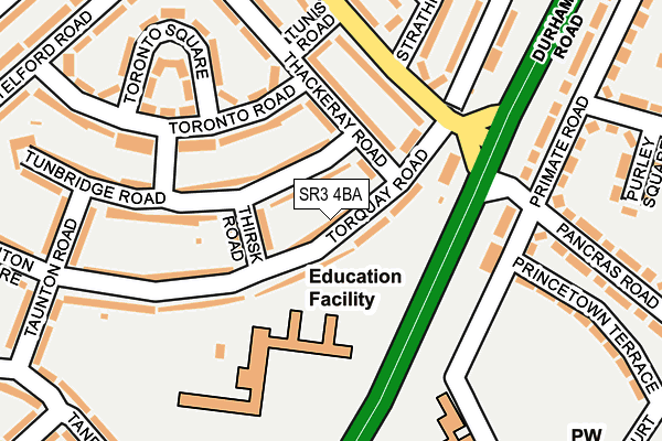SR3 4BA map - OS OpenMap – Local (Ordnance Survey)