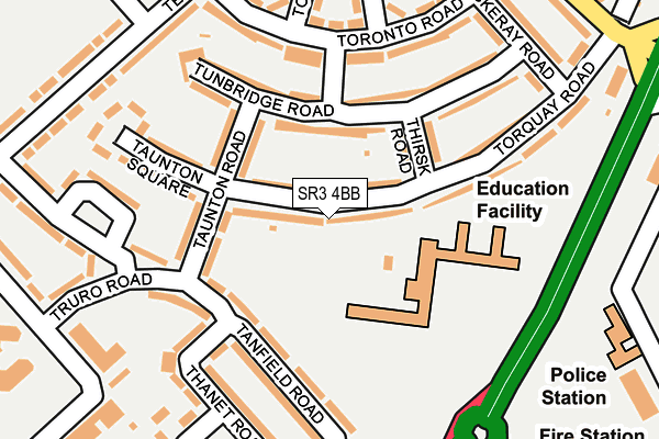 SR3 4BB map - OS OpenMap – Local (Ordnance Survey)