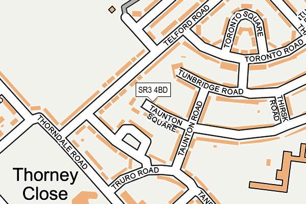 SR3 4BD map - OS OpenMap – Local (Ordnance Survey)