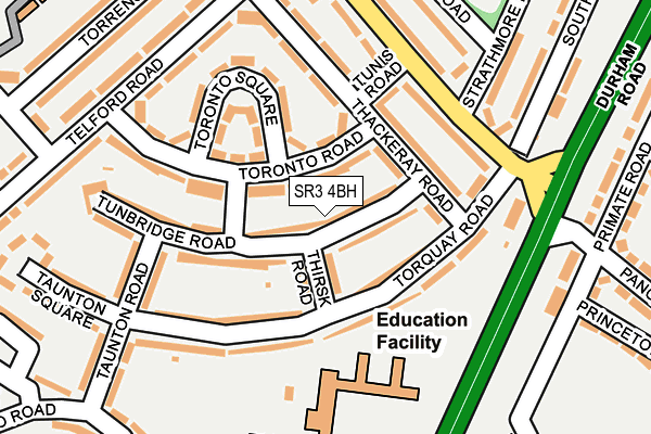SR3 4BH map - OS OpenMap – Local (Ordnance Survey)