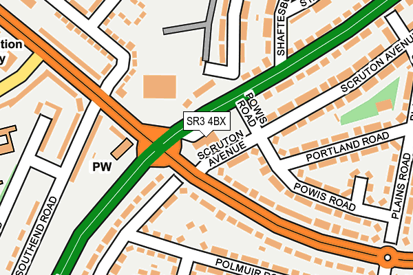 SR3 4BX map - OS OpenMap – Local (Ordnance Survey)