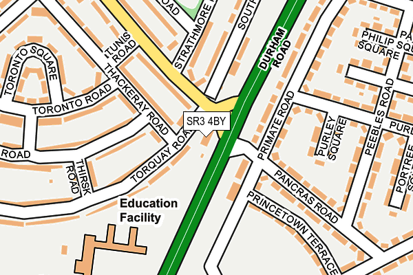 SR3 4BY map - OS OpenMap – Local (Ordnance Survey)